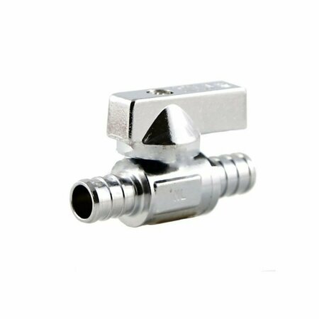 AMERICAN IMAGINATIONS 0.5 in. Unique Chrome Ball Valve in Stainless Steel-Brass AI-37907